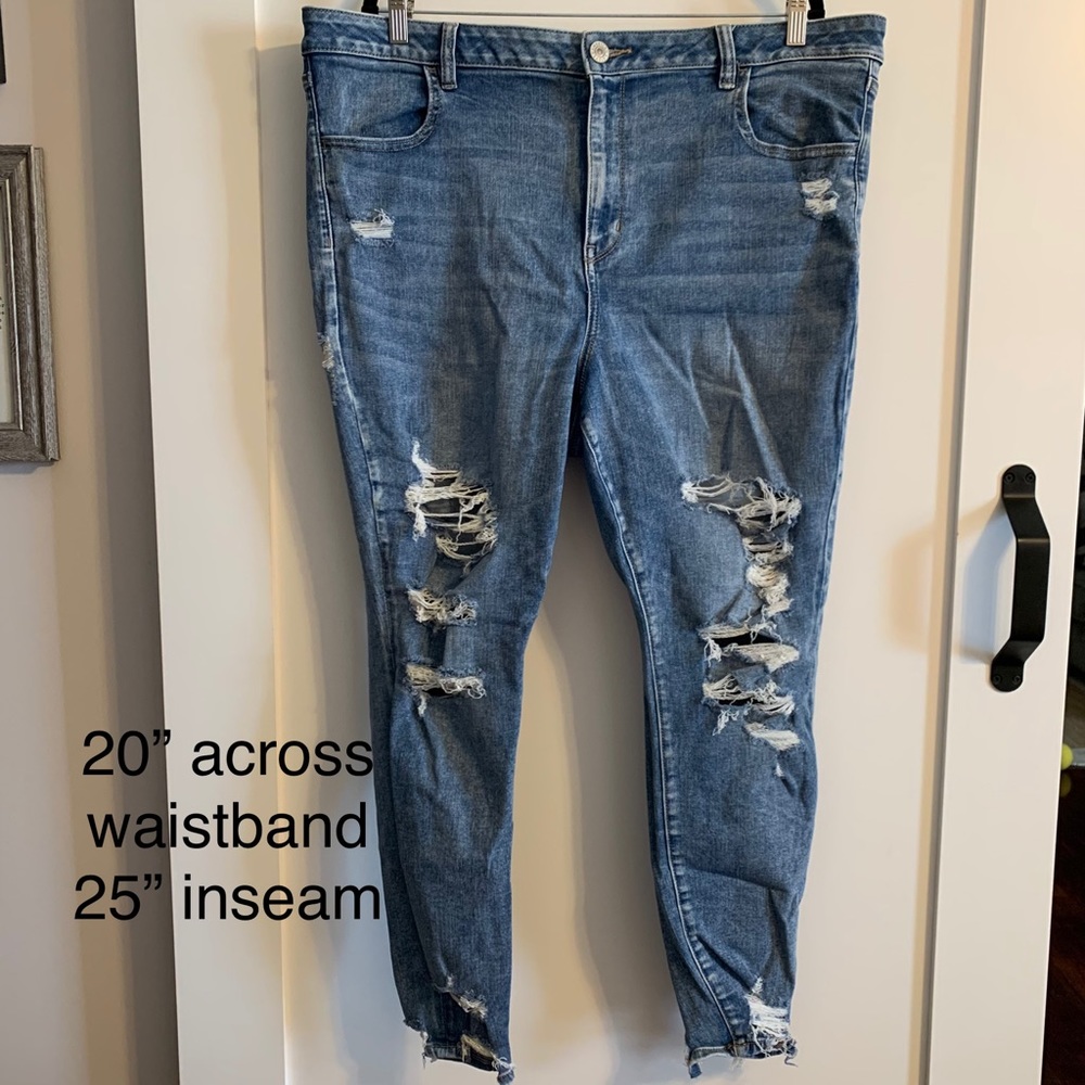 American Eagle Outfitters Blue Distressed Jeans